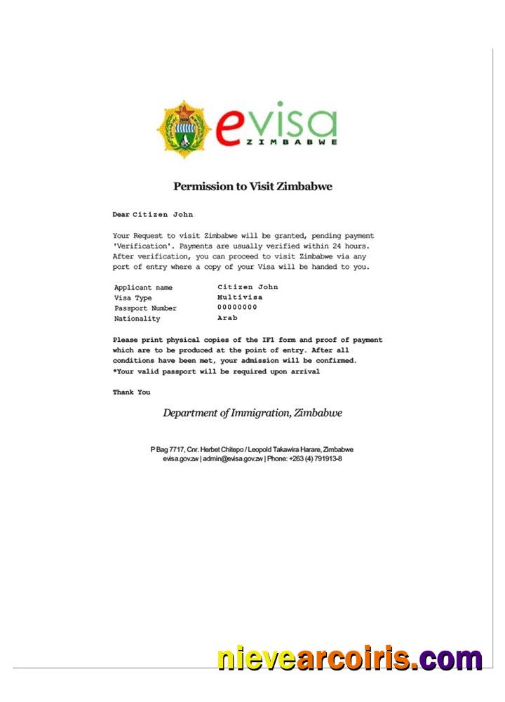 ZIMBABWE e-visa